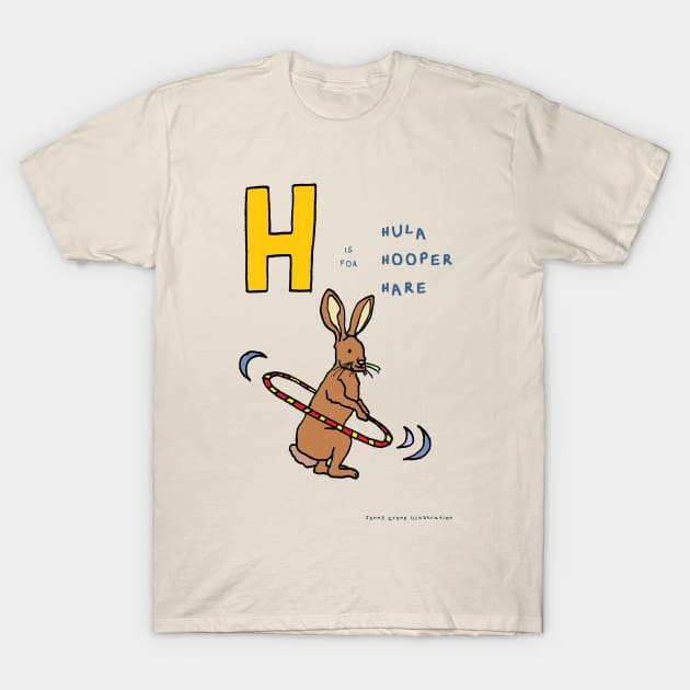 H is for hula hooper hare. T-Shirt by JennyGreneIllustration